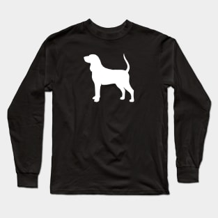 White Coonhound Silhouette Long Sleeve T-Shirt